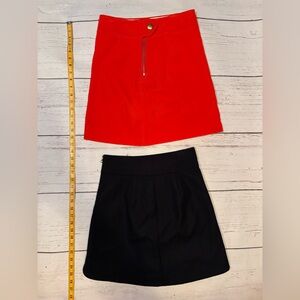 Red and Black Women's Skirt Set